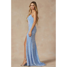 Load image into Gallery viewer, Velvet Sequin Gown w/ Corset Bodice
