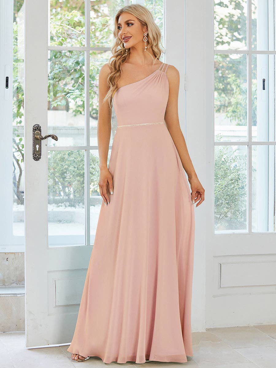 beaded chiffon bridesmaid dresses Beaded Halter Chiffon Junior Bridesmaid Dress main image 1