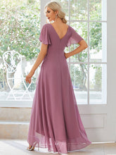 Load image into Gallery viewer, V-Neck High Low Bridesmaid Dress

