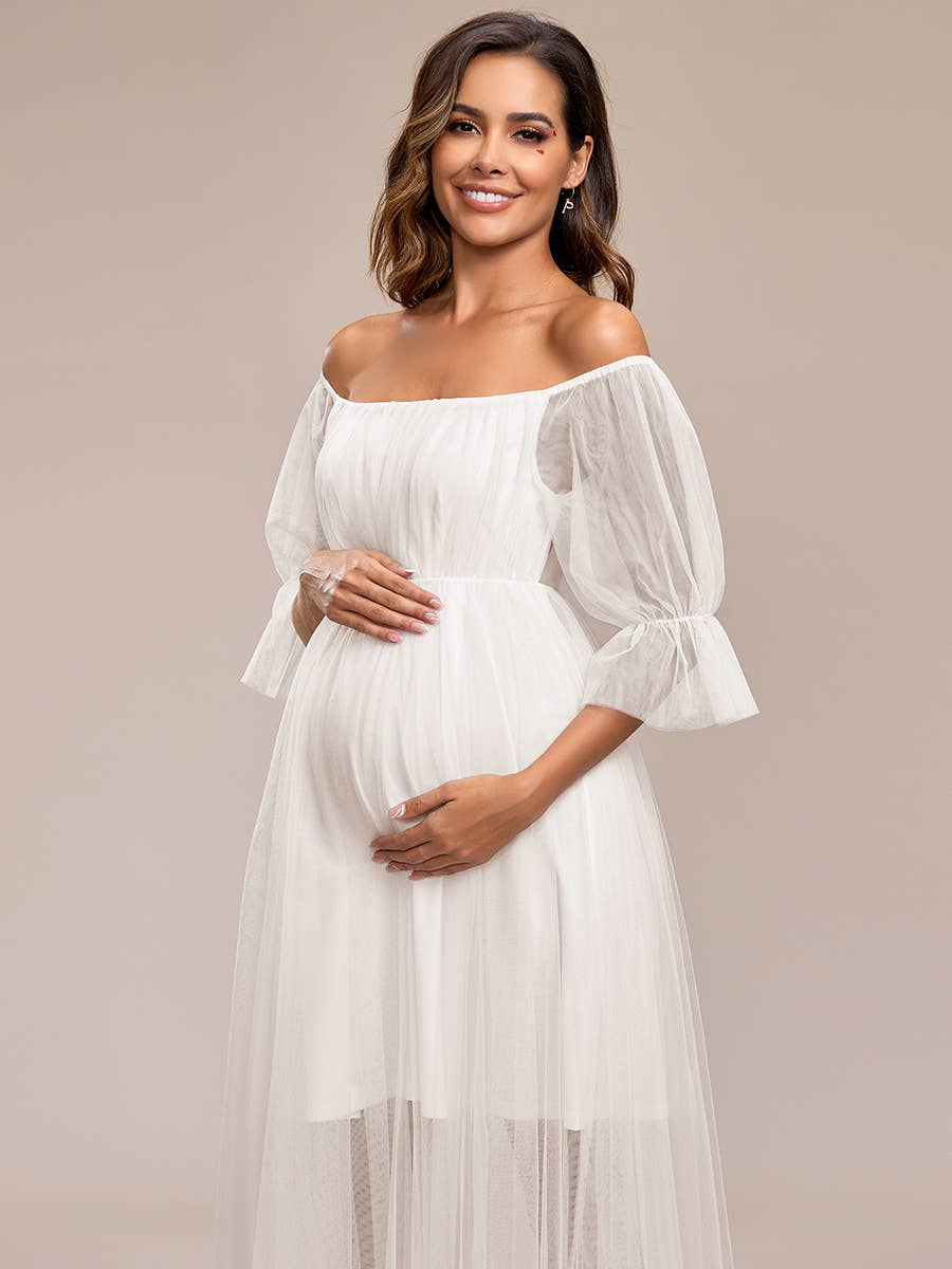 white christmas dresses Flowy Maternity Dress – Say Yes Bridal & Boutique