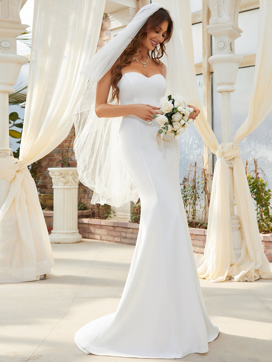 V-Neck Fishtail Wedding Dress
