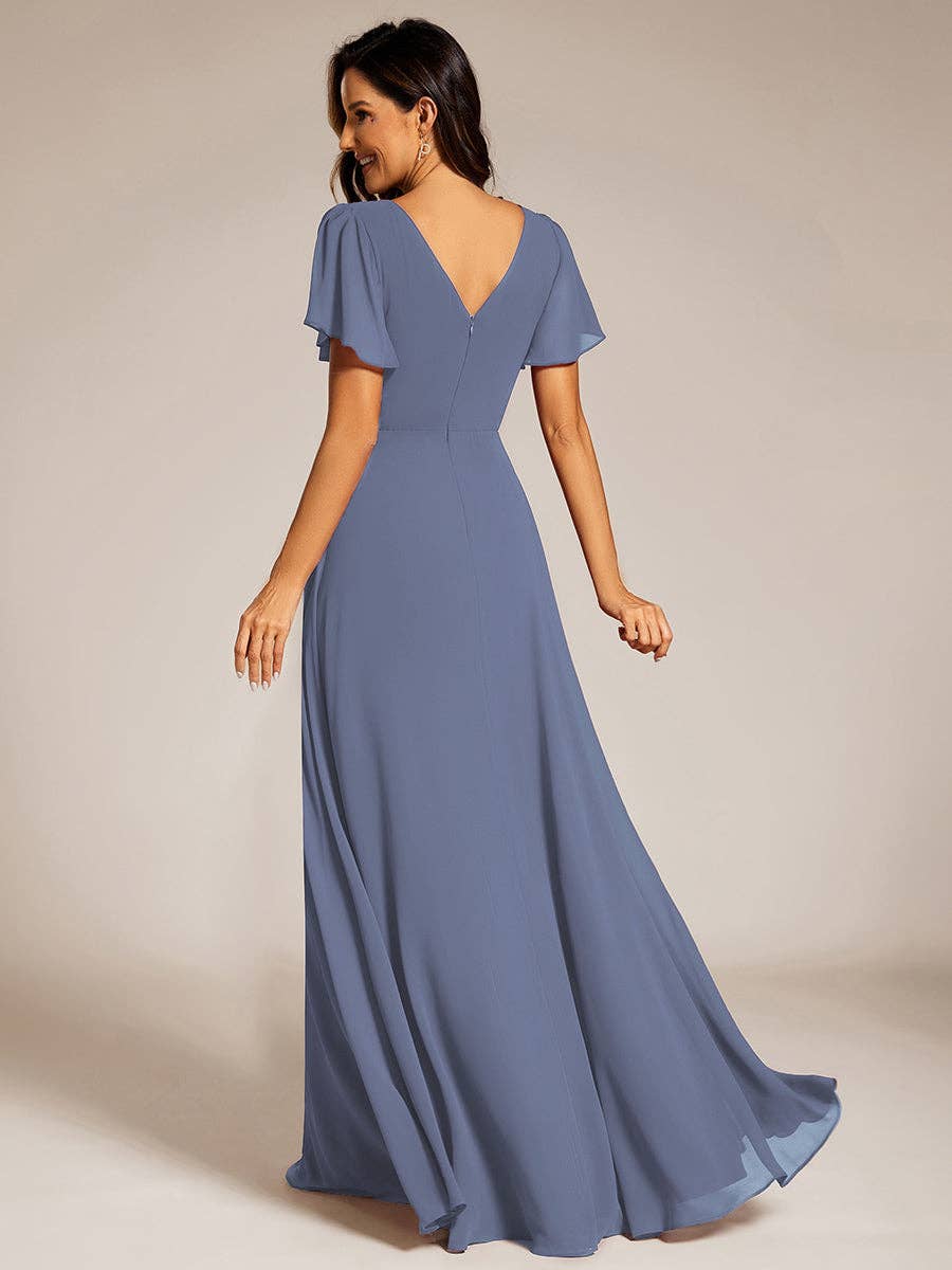 Midi Length Ruffles Sleeves Chiffon Dresses – Say Yes Bridal & Boutique