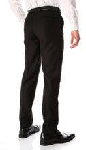 Load image into Gallery viewer, Men&#39;s Halo Black Slim Fit Flat-Front Dress Pants
