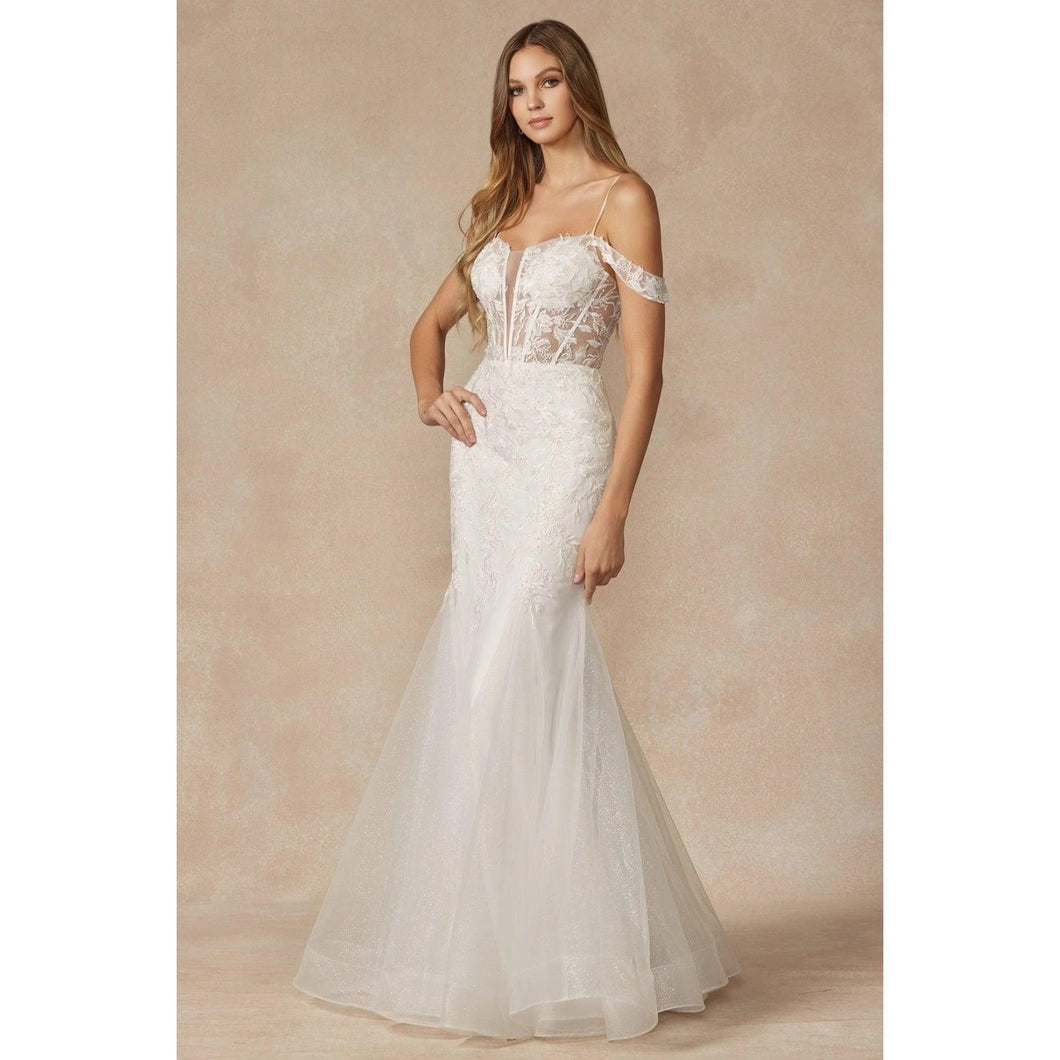leaf lace dress V-Neckline Wedding Dress with Leaf Lace Bodice