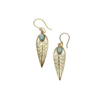 Delicate Diamond Frame Amazonite Earrings