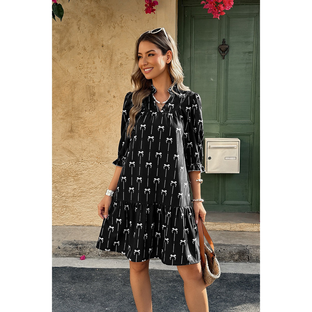 A-line Bow Loose Fit Dress