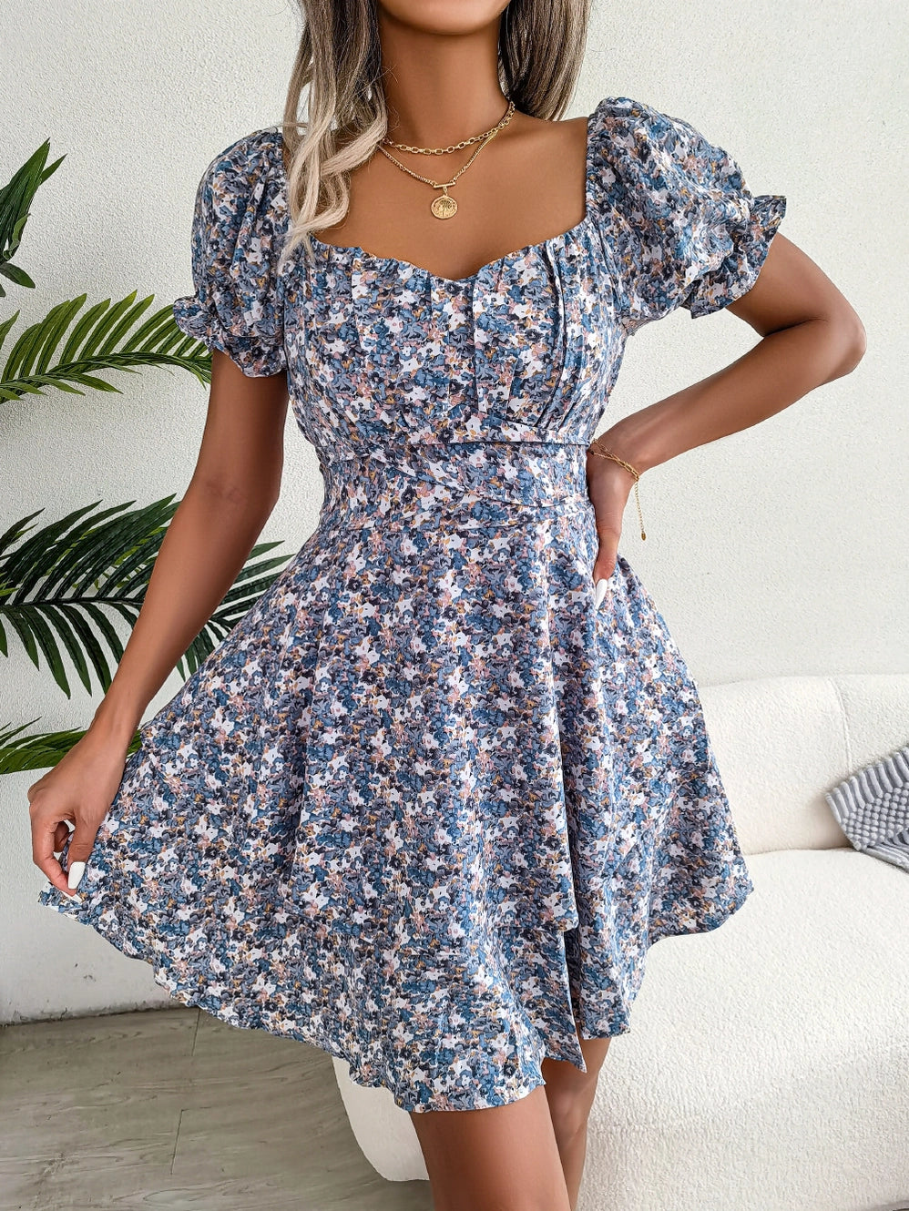 Sweetheart Puff Sleeve Mini