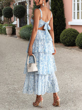 Load image into Gallery viewer, Floral Print Cake Layered Chiffon Slip Dress
