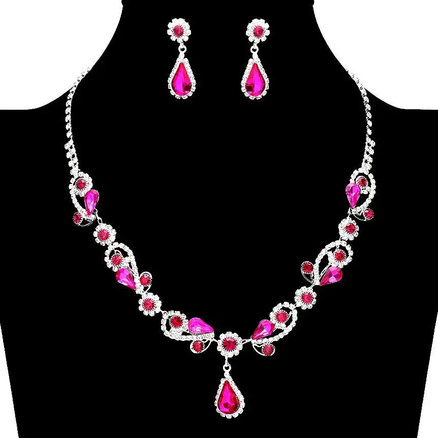 Floral Vines Dangle Rhinestone set