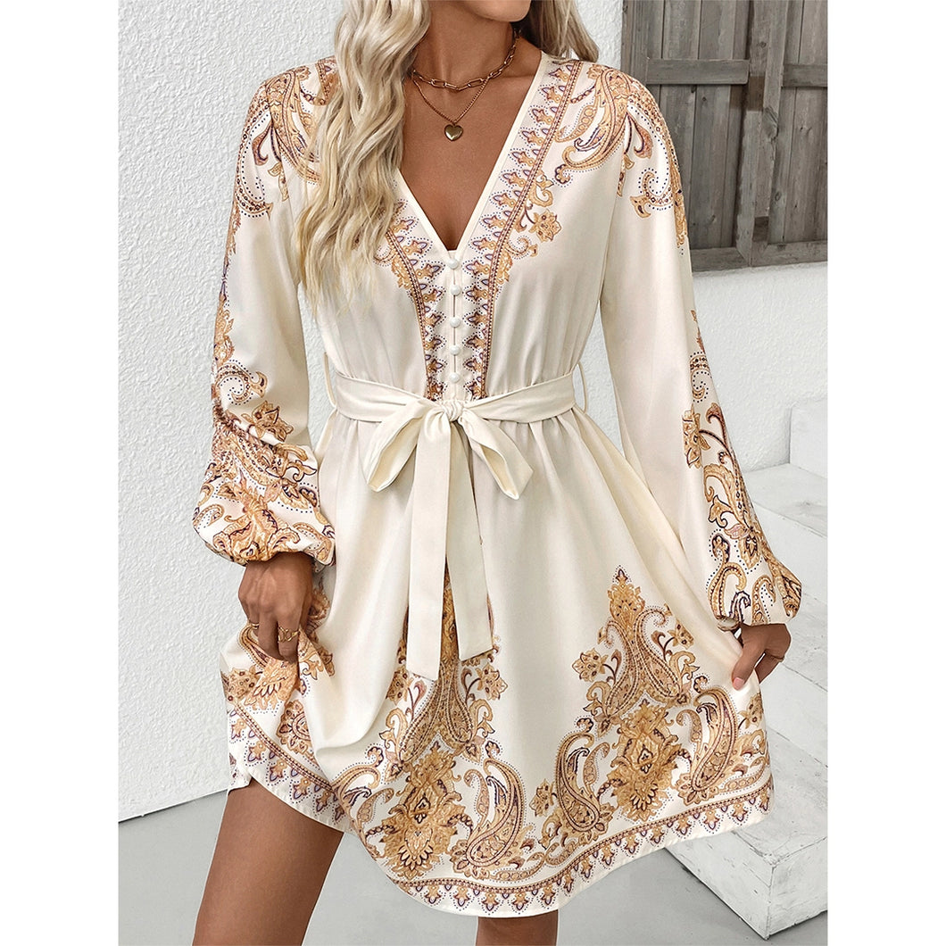 Elegant ethnic paisley dress