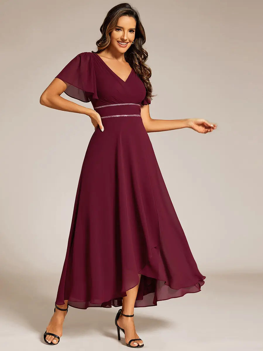 Burgundy Chiffon Dress  Say Yes Bridal & Boutique