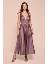 Load image into Gallery viewer, Tea Length Satin Dress
