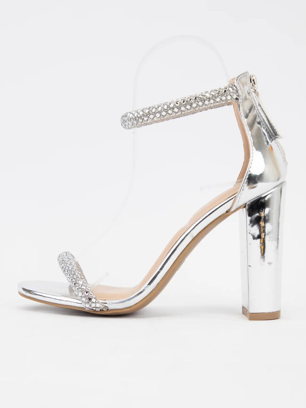 Bedazzled Strap Block Heel