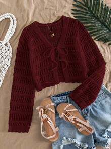 Wine Sweater Crop