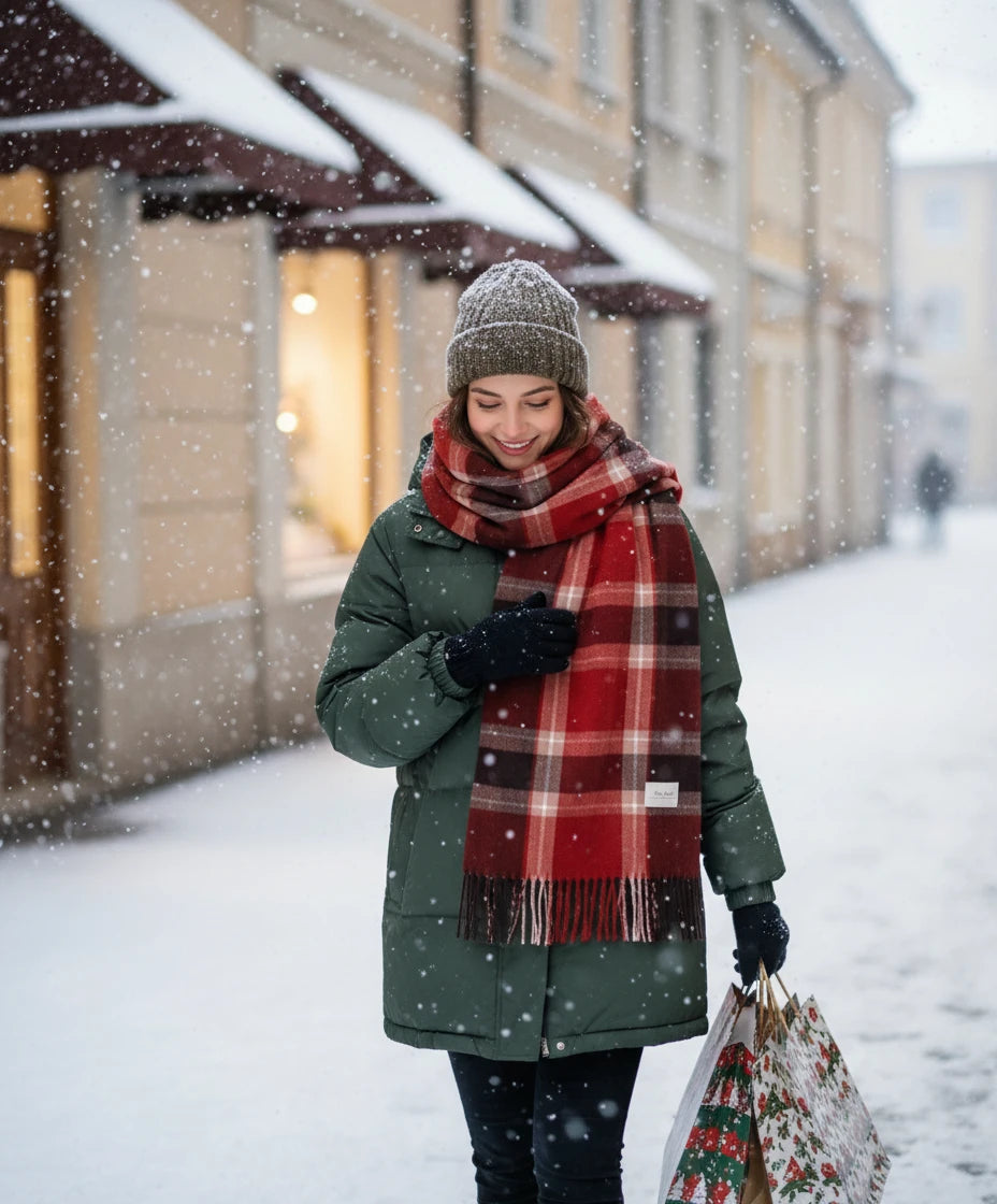 Merry Christmas Plaid Scarf