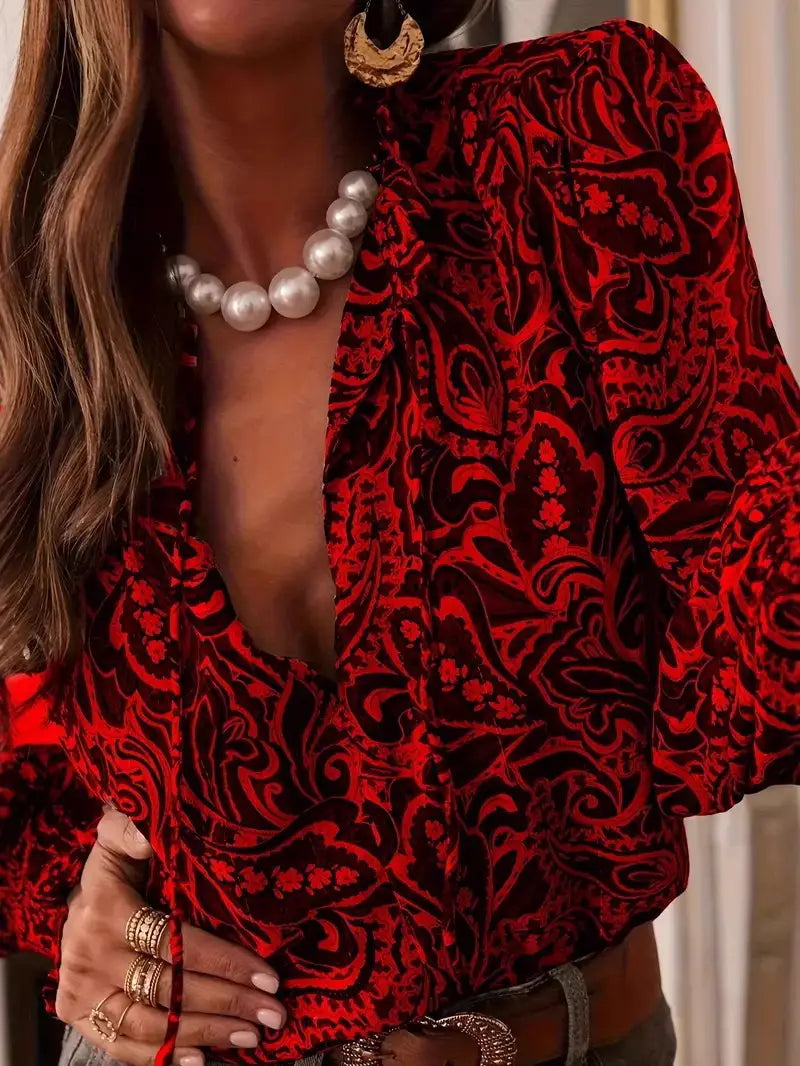 Paisley Print Loose Blouse