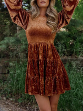 Load image into Gallery viewer, Velvet Ruffled Dress

