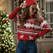 Load image into Gallery viewer, Knitted Snowflake Christmas Sweater
