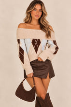 Load image into Gallery viewer, Diamond Off The Shoulder Sweater
