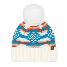 Load image into Gallery viewer, Aztec Patterned C.C Pom Beanie HTE0127
