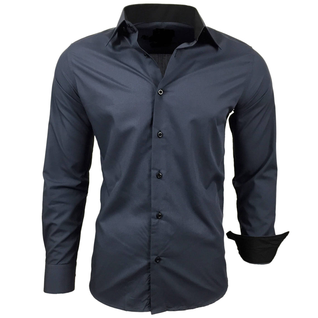 Plain Two-Tone Basic Shirt