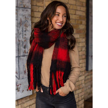 Load image into Gallery viewer, S-150 Red Plaid Long Scarf
