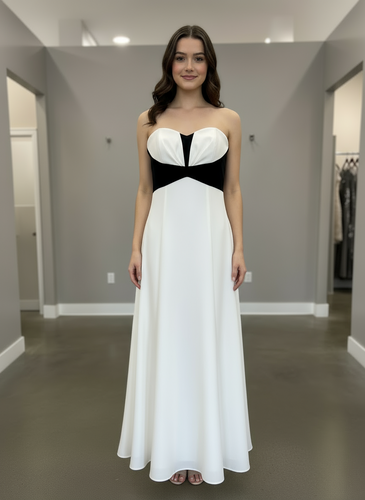 Change background of this picture but keep the dress and put the dress on a manikin 