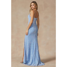 Load image into Gallery viewer, Velvet Sequin Gown w/ Corset Bodice
