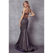 Load image into Gallery viewer, Fitted Metallic Evening Gown
