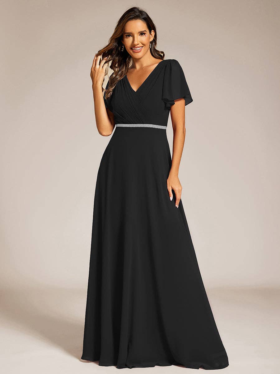 sachin and babi light blue dress Lauren Ralph Lauren Women's Ruffle-Trim Metallic Chiffon Gown