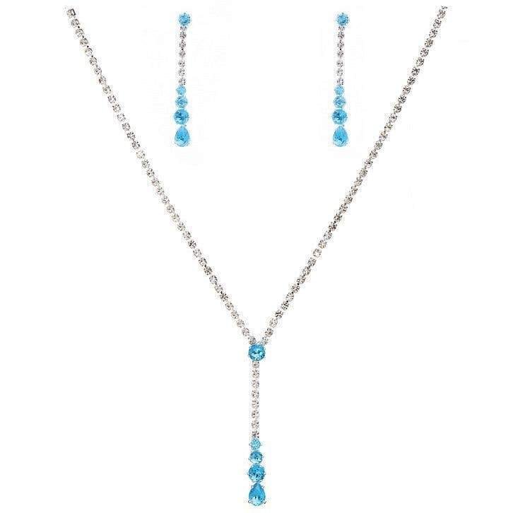 Shimmering Modern Y Cubic Zirconia Necklace Set