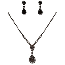 Load image into Gallery viewer, CZ Dangle Reversed Pear Shape Necklace Set
