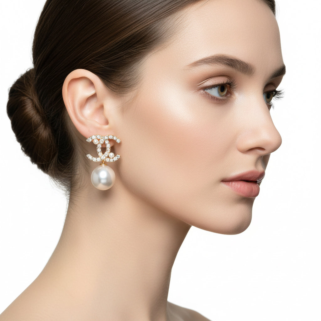 Dangle Pearl Chanel Earrings