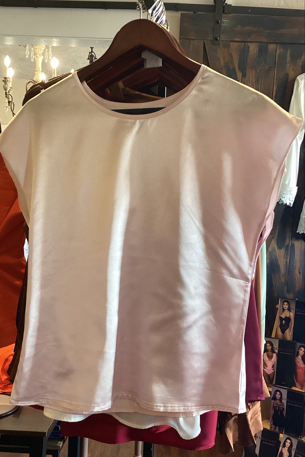 Pink Satin Blouse
