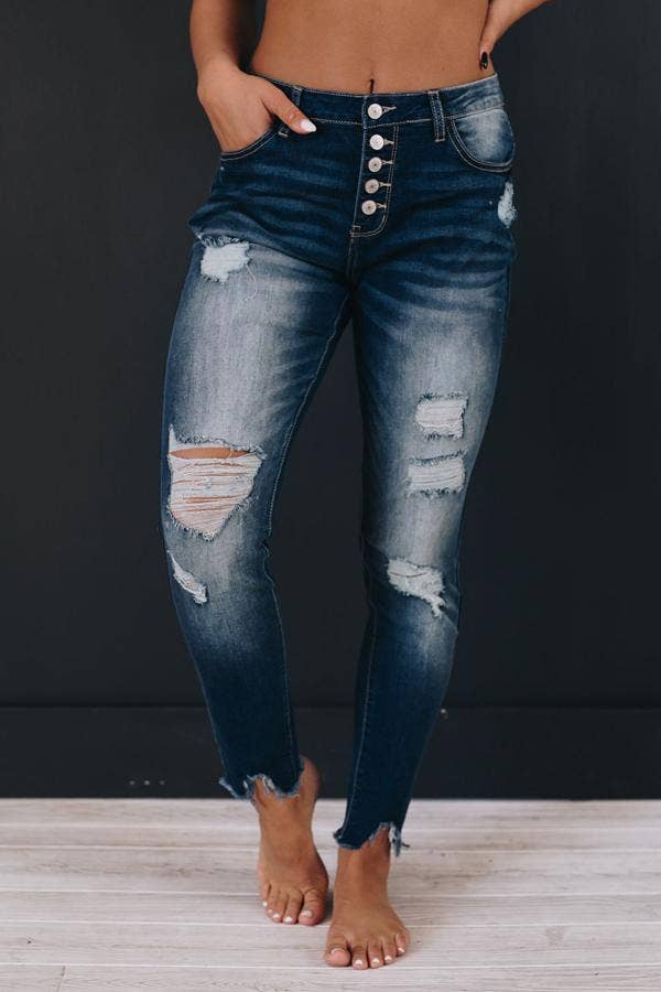 Betty High Rise Distressed Jean